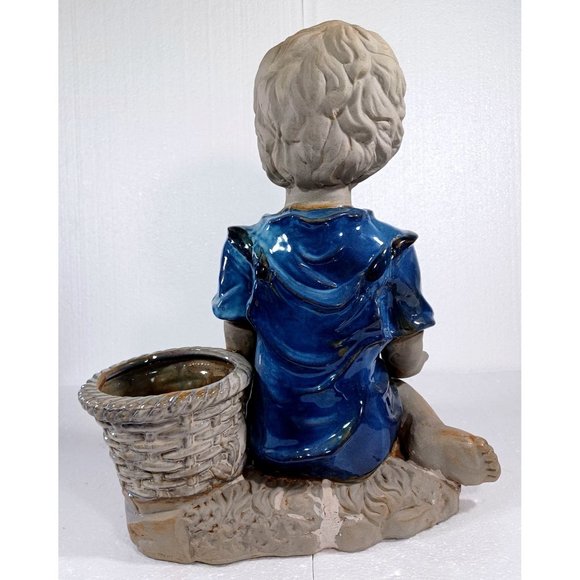 Royal Copenhagen 1950s Art Deco Mid Century Sculpture Child & Frog Planter Vase - Picture 10 of 10